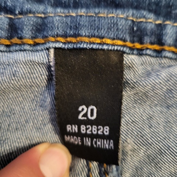 Southpole Jean Shorts Women's 20 Blue Distressed Y2K Embroidered Pockets - Picture 3 of 11